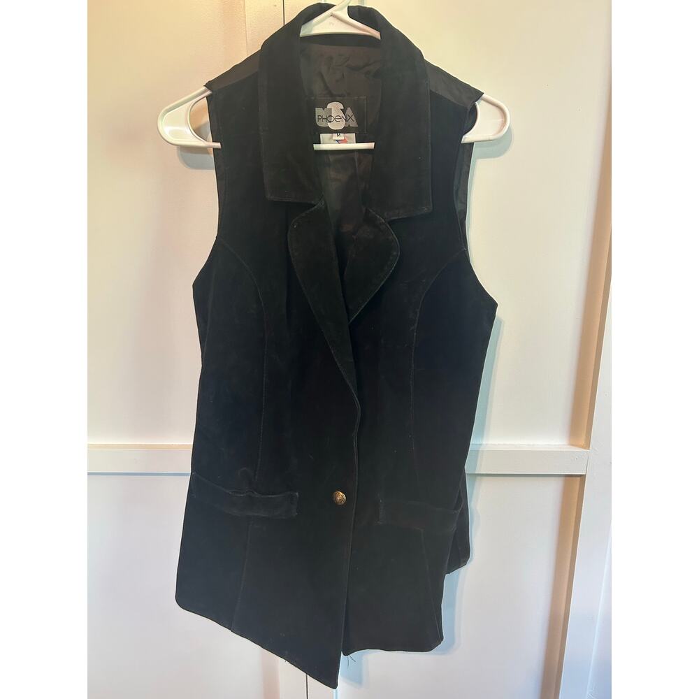 Vintage USA Phoenix Suede Leather Vest Made in USA Medium